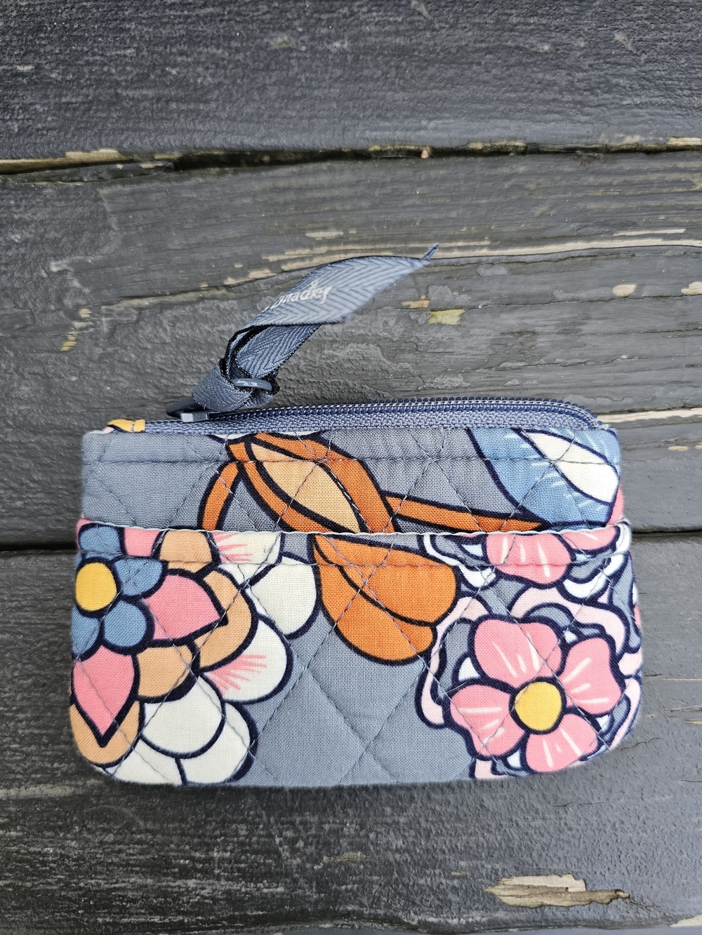 Vera Bradley Blue Floral Quilted Coin Pouch
